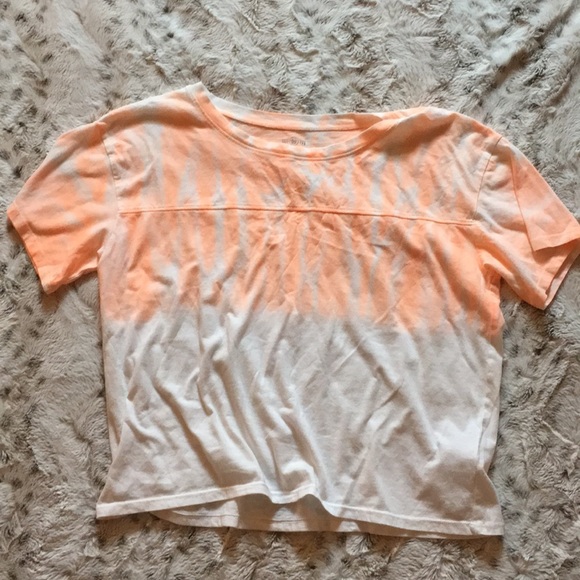 Orange and white tie die crop top - Picture 2 of 2